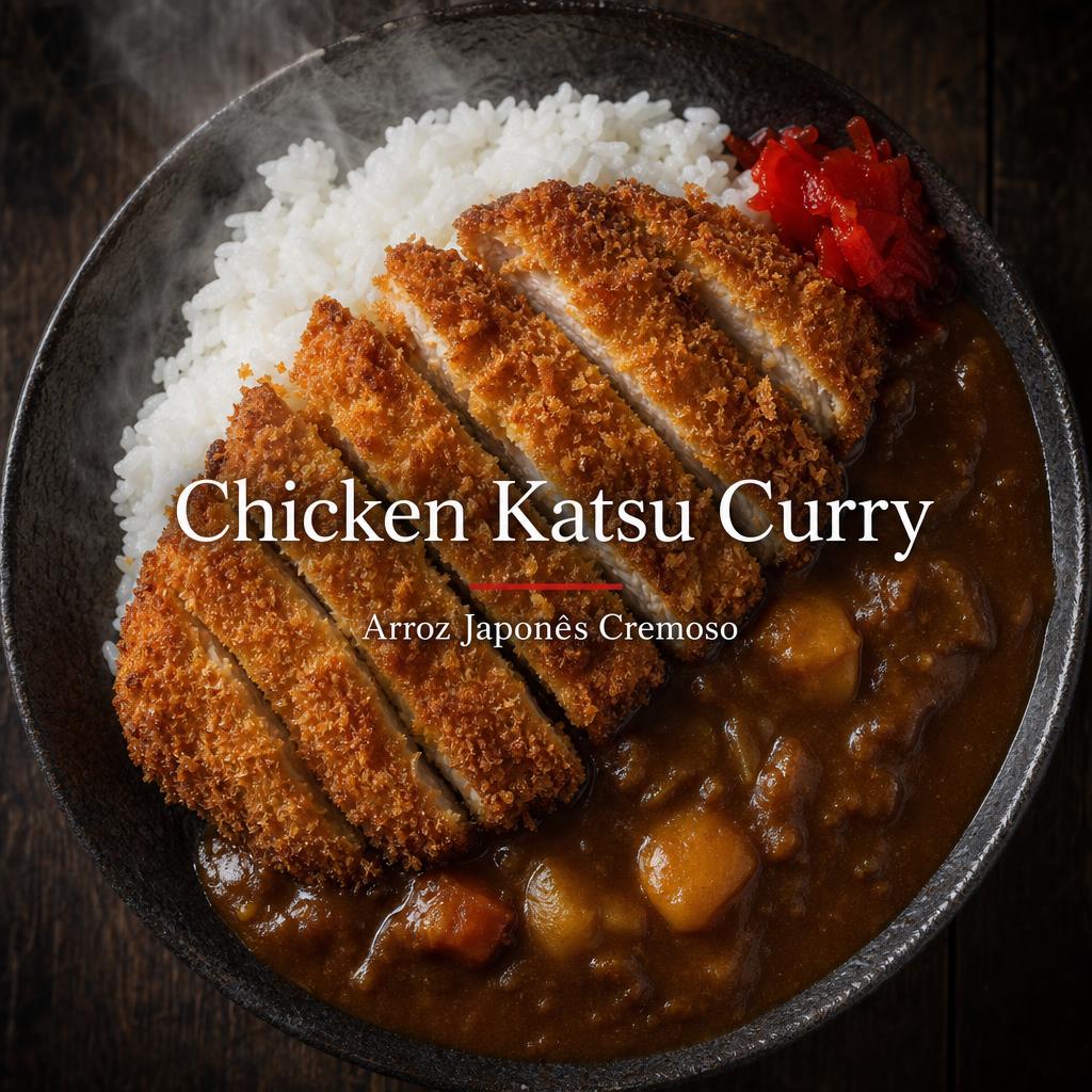 Chicken Katsu Curry com Arroz Japonês