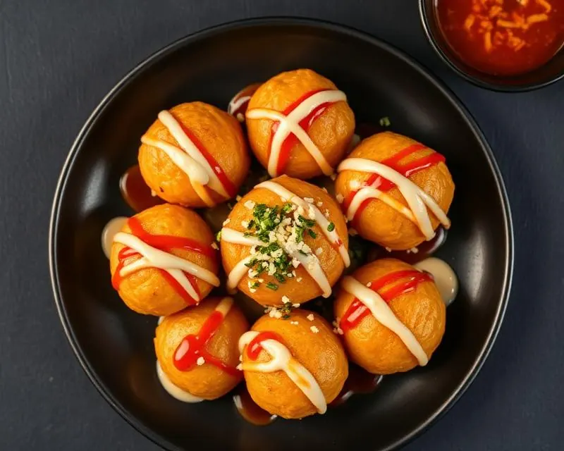 Takoyaki de Polvo com Molho e Bonito