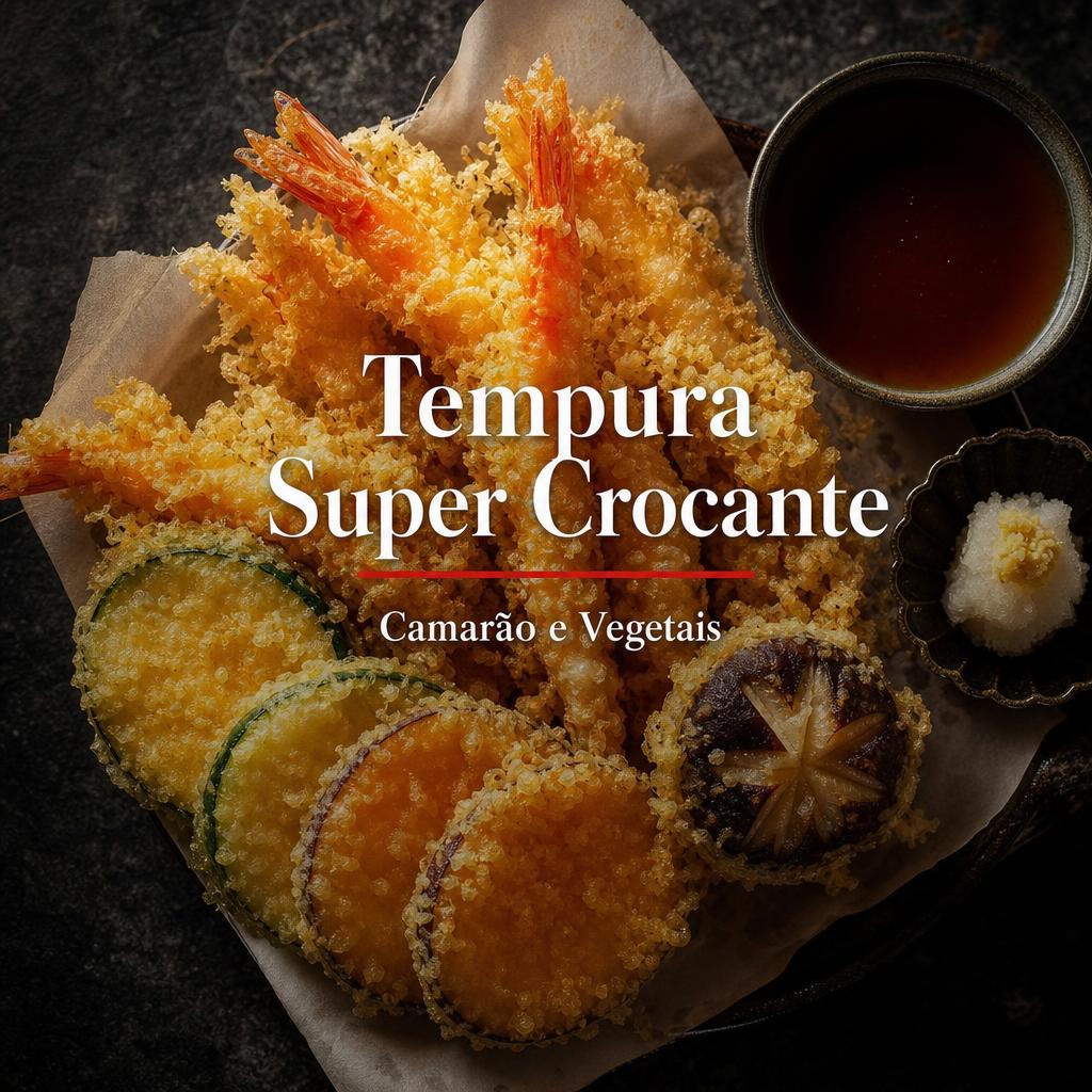 Tempura de Camarão e Vegetais Super Crocante