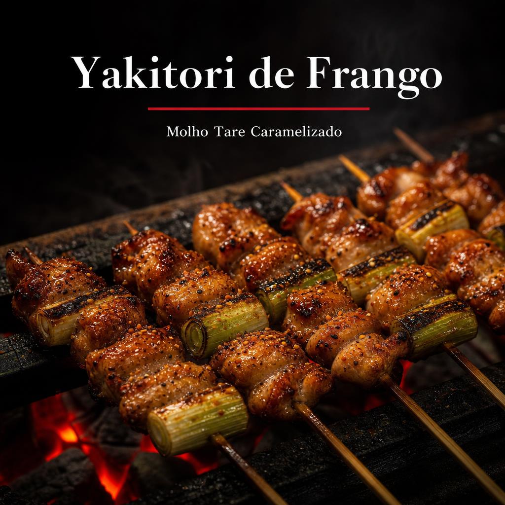 Yakitori de Frango com Molho Tare Caramelizado